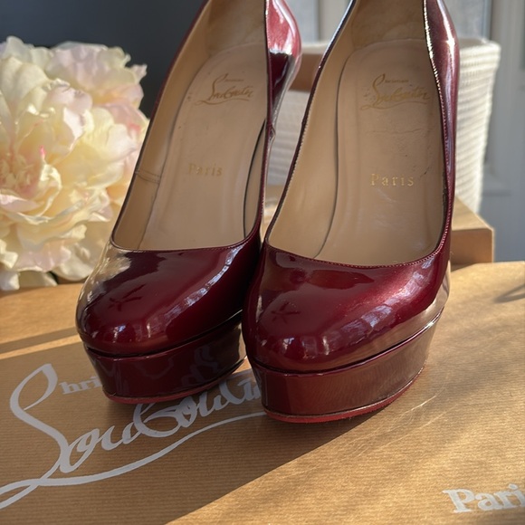 Christian Louboutin Ruby Red Patent Leather High Heels Size EU 37.5 Beautiful! - Picture 2 of 12